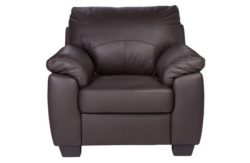 HOME New Logan Leather/Leather Effect Chair - Chocolate.
